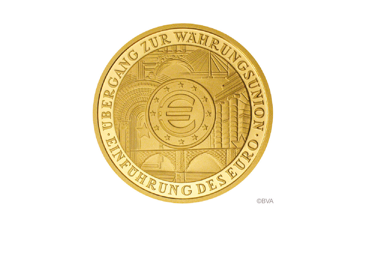 Pièce de 100 euros en or 2002 Allemagne Introduction de l'Euro Mint de notre choix