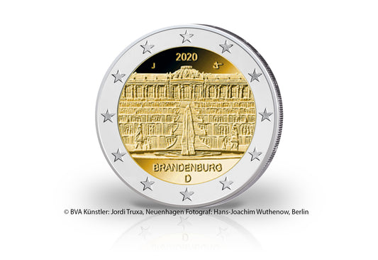 Pièce de 2 euros 2020 Allemagne Brandebourg Palais de Sanssouci Monnaie de notre choix