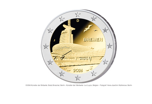 2 euros 2026 Allemagne Brême Maison du climat Bremerhaven Monnaie de notre choix