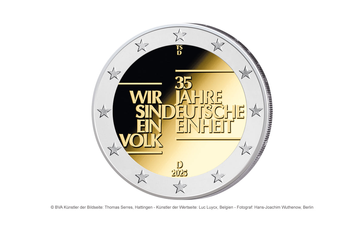 Pièce de 2 euros 2025 Allemagne 35 ans d'unité allemande bfr. Monnaie de notre choix