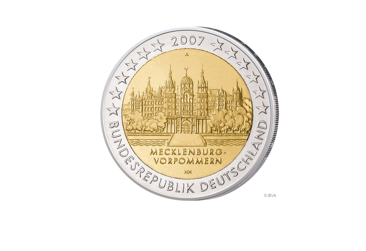 2 Euro 2007 Allemagne Mecklembourg-Poméranie-Occidentale Château de Schwerin Monnaie de notre choix