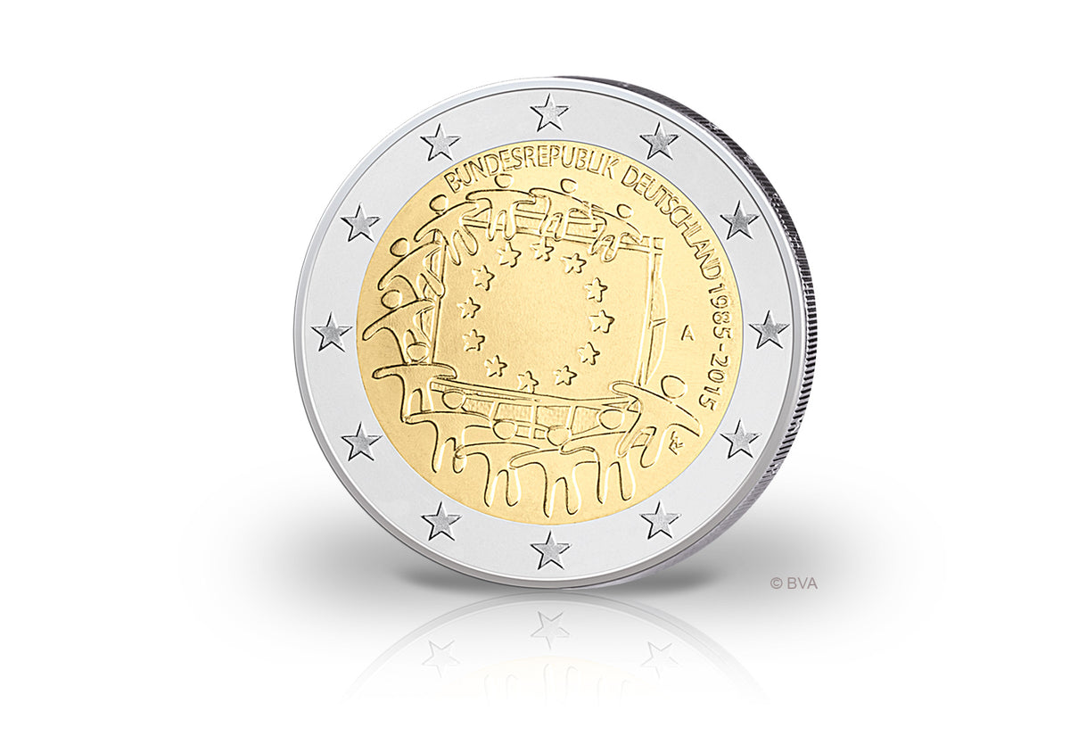 2 euros 2015 République fédérale d'Allemagne Drapeau européen Émission conjointe