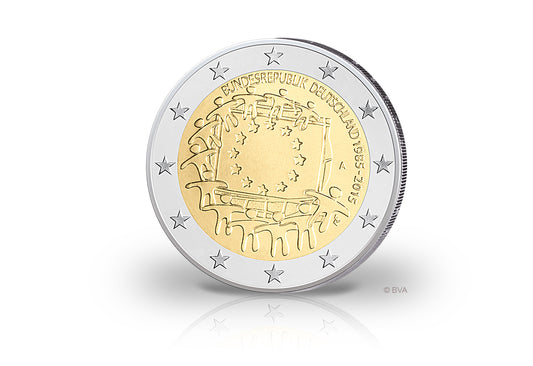 2 euros 2015 République fédérale d'Allemagne Drapeau européen Émission conjointe