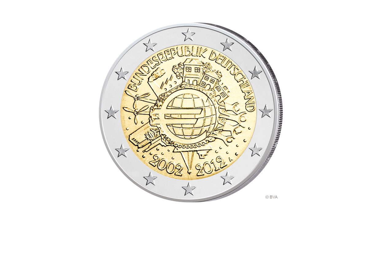 Pièce de 2 euros Allemagne 2012 10 ans de monnaie Monnaie de notre choix
