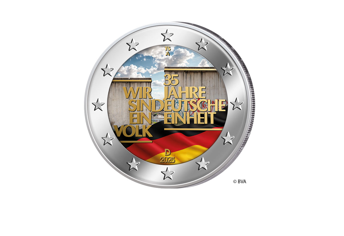 2 euros 2025 Allemagne 35e anniversaire de l'unité allemande avec application couleur