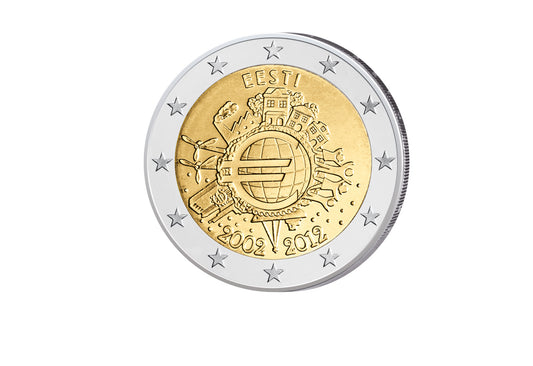 2 Euro 2012 Estonie 10 ans émission conjointe en espèces bfr.