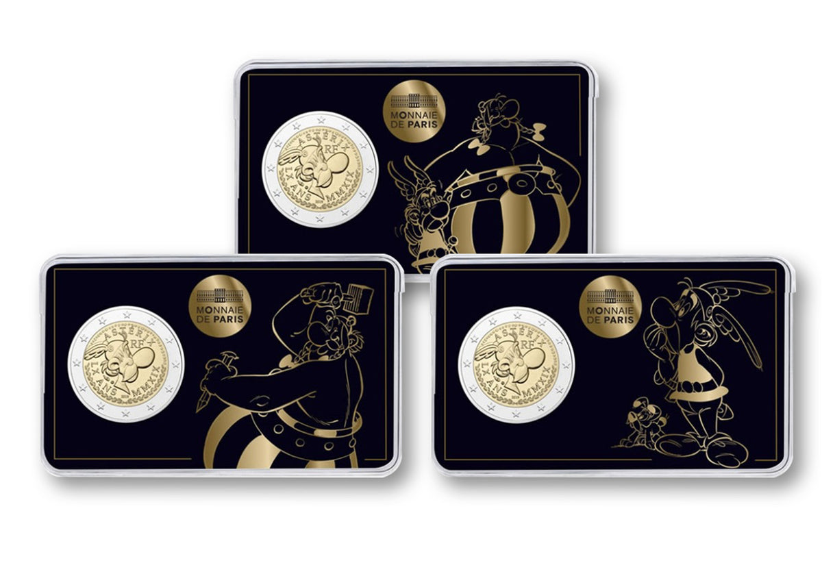 Pièce de 2 euros 2019 France 60 ans d'Astérix en Coincard de notre choix