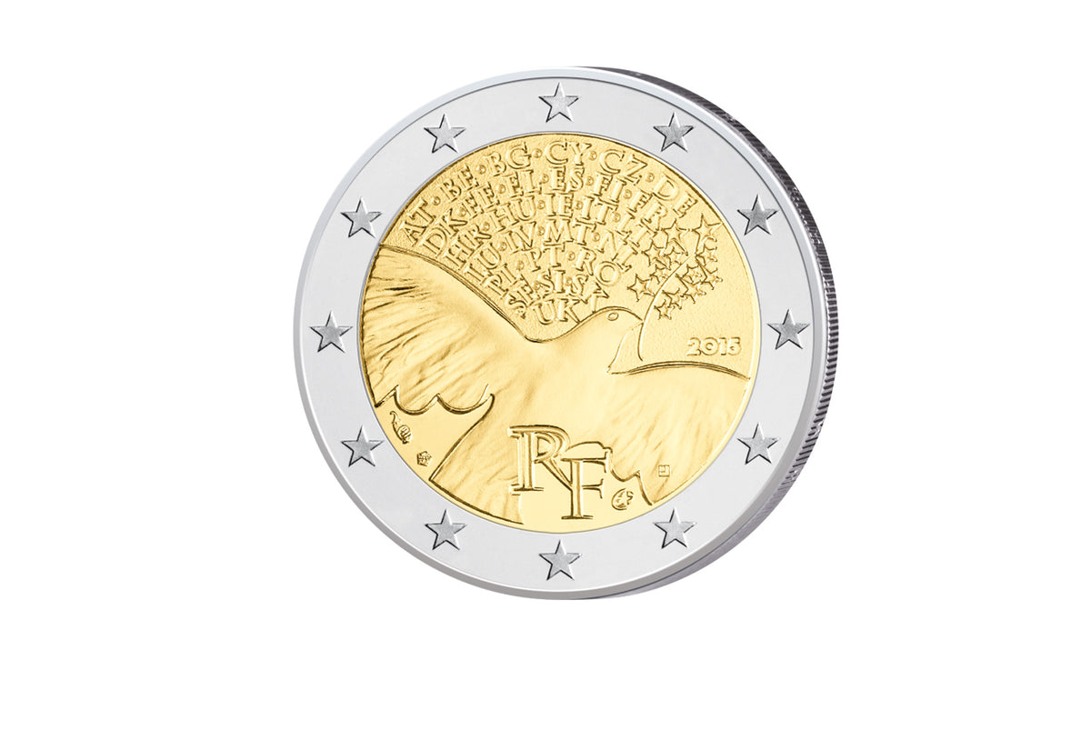 2 euros 2015 France 70 ans de paix en Europe
