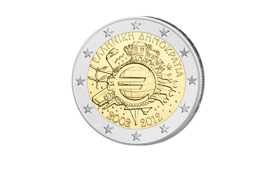 2 Euro 2012 Grèce 10 ans émission conjointe en espèces bfr.