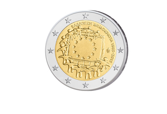 2 Euro 2015 Grèce 30 ans du drapeau européen Émission conjointe bfr.