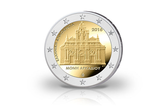 2 euros 2016 Grèce 150e anniversaire de l'Holocauste Monastère d'Arkadi