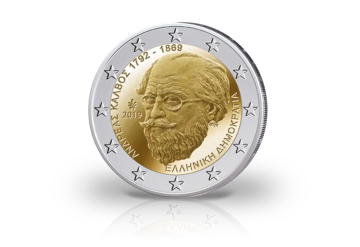 2 Euro 2019 Grèce 150e anniversaire de la mort d'Andreas Kalvos