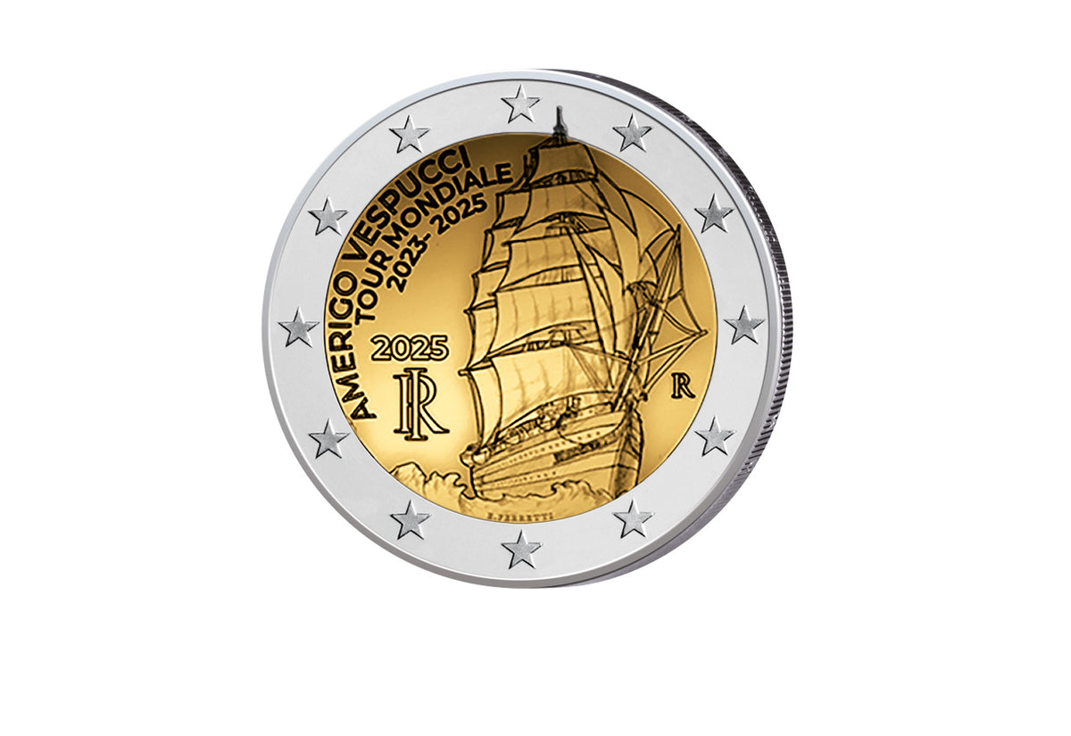 2 Euro 2025 Italie Tour du monde du voilier-école Amerigo Vespucci 2023 - 2025
