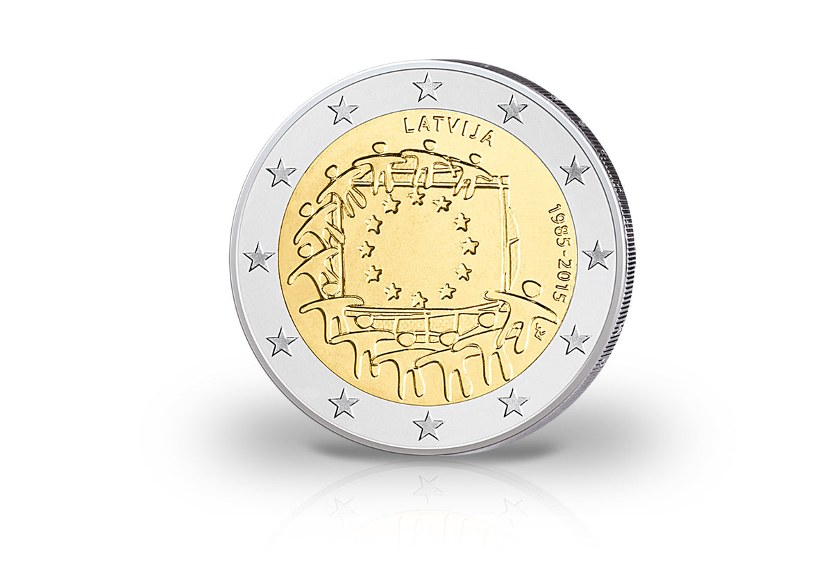 Pièce de 2 euros 2015 Lettonie 30 ans du drapeau européen - Émission conjointe