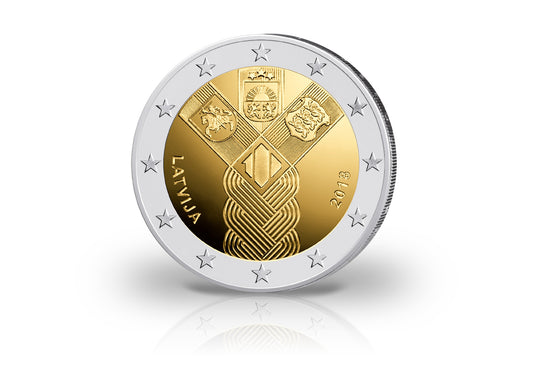 Pièce de 2 euros 2018 Lettonie 100 ans d'indépendance Émission conjointe balte