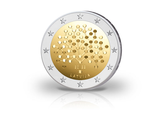 2 euros 2022 Lettonie 100 ans de la Banque de Lettonie