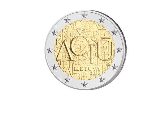 Pièce commémorative de 2 euros de Lituanie 2015 - La langue lituanienne