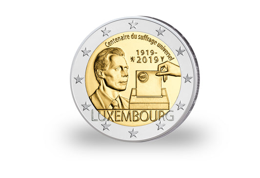 2 euros 2019 Luxembourg 100 ans de suffrage universel