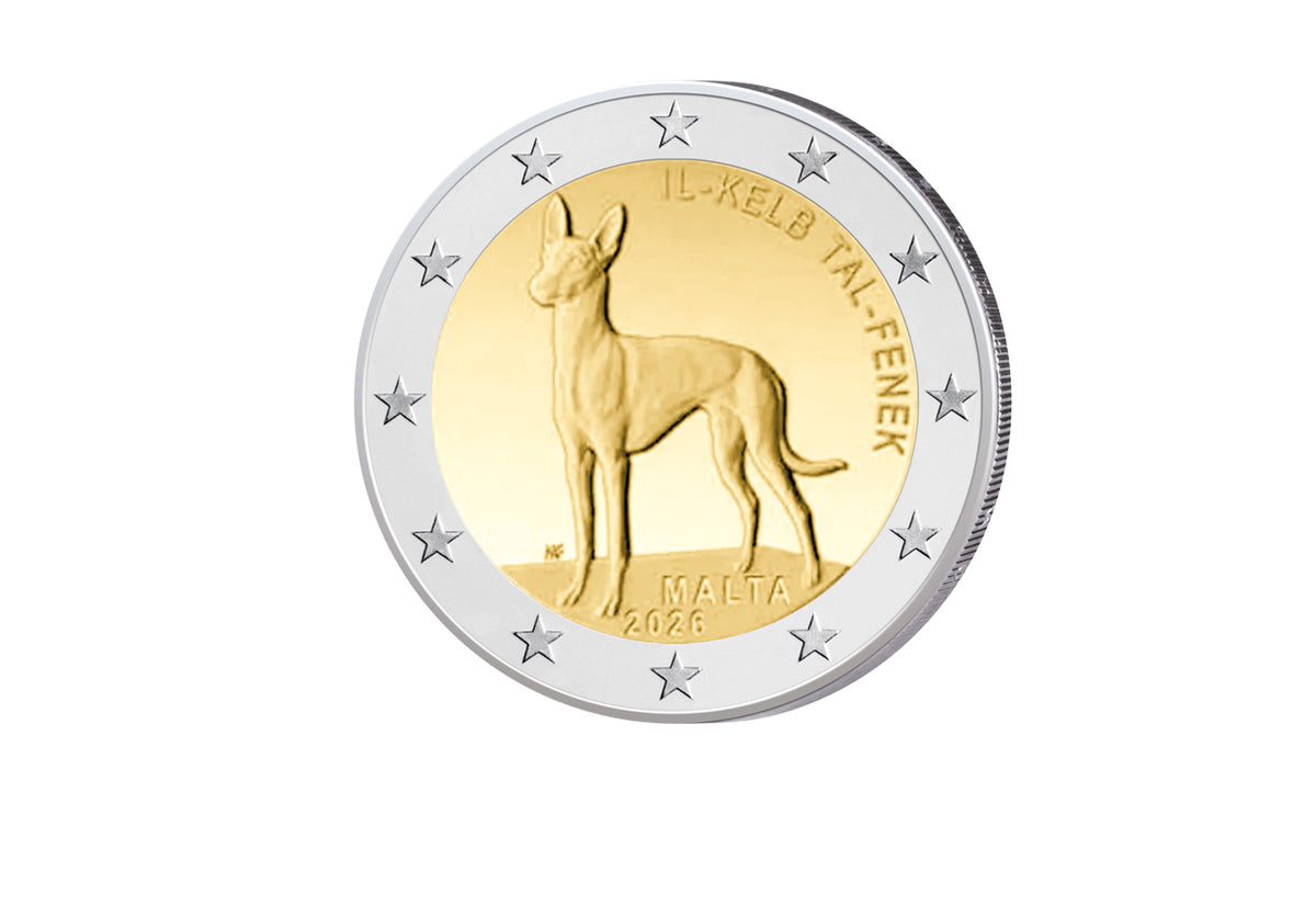 2 Euro 2026 Série Lévrier du Pharaon de Malte : Espèces indigènes de Malte