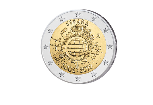 2 euros 2012 Espagne 10 ans espèces