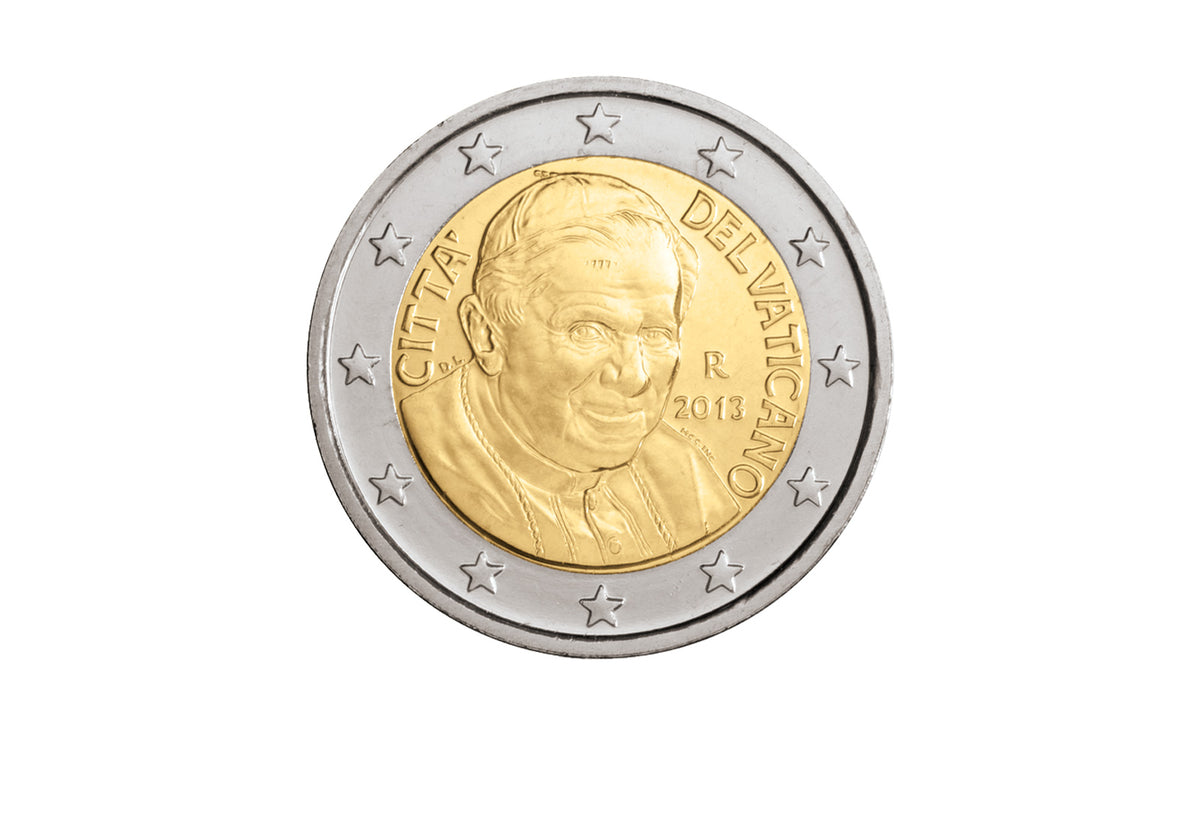 Pièce de 2 euros du Vatican, 2013, à l'effigie du pape Benoît XVI