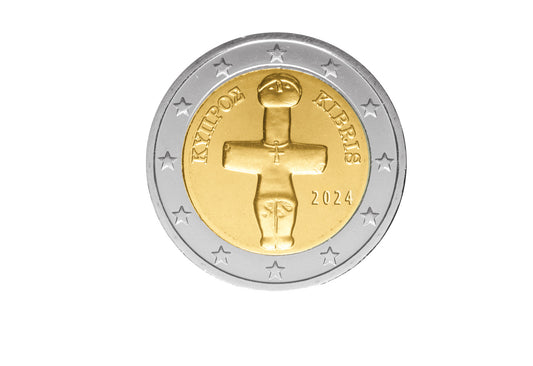 Pièce de 2 euros de Chypre, millésime 2024.