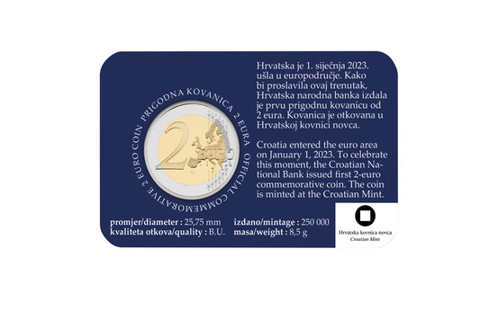 2 Euro 2023 Croatie Membre de la zone euro bfr.